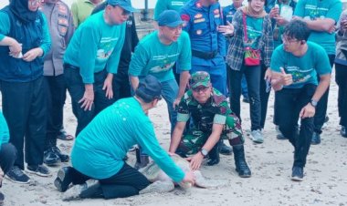 Dandim 0601/Pandeglang, Hadiri Kegiatan Hari Keanekaragaman Hayati Internasional Dan Hari Penyu SeduniaDi Carita