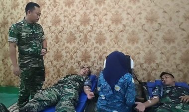 Kodim 0601/Pandeglang, Lakukan Aksi Donor Darah Dalam Rangka HUT Ke-78 Persit KCK