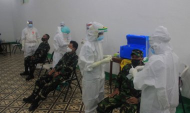 Cek Kesehatan Anggota, Jajaran Kodim 0601/ Pandeglang Laksanakan Swab Test