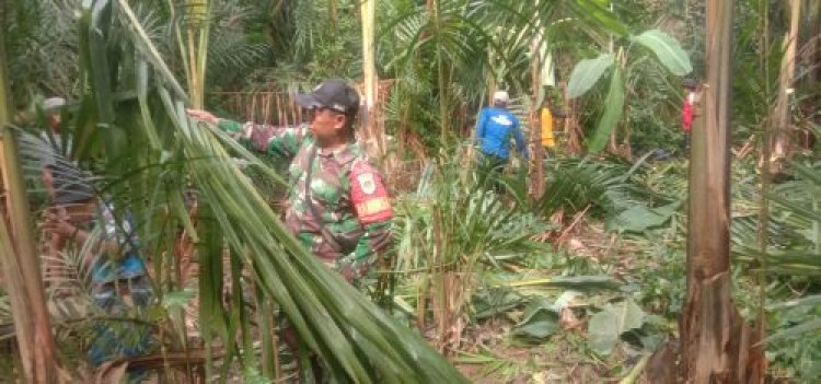 Babinsa Koramil 0111/Pagelaran, Bersama Poktan Lakukan Gerakan Penanganan (GERNANG) Dampak Perubahan Iklim