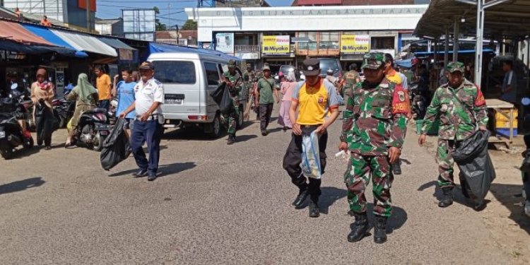 Pasar Badak Pandeglang, Jadi Sasaran Karya Bakti Kodim 0601/Pandeglang Dalam Memperingati Hari Juang TNI AD Ke-78