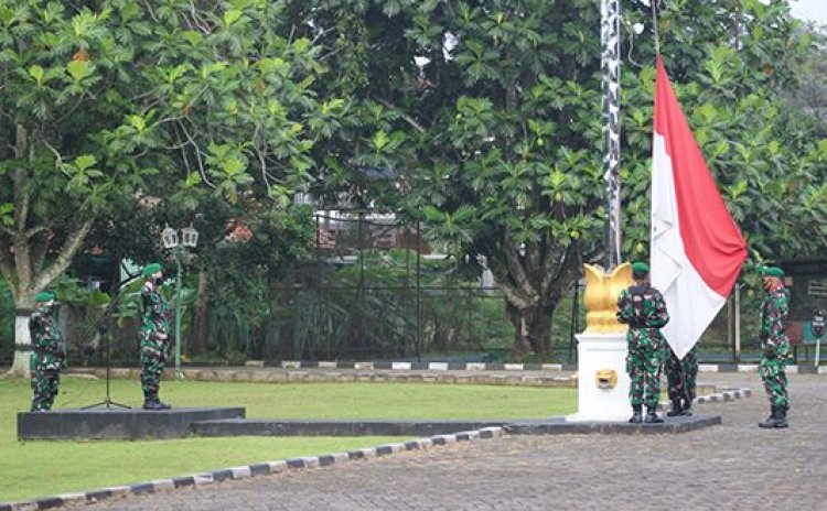 Kodim 0601/Pandeglang Laksanakan Upacara 17an Diawal Tahun 2022