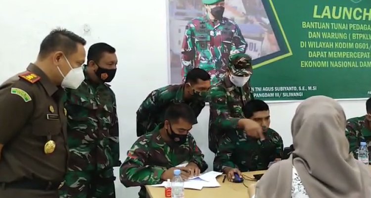 Kodim 0601/Pandeglang Hari ini Luncurkan Program Bantuan Tunai Pedagang Kaki Lima dan Warung (BTPKLW)