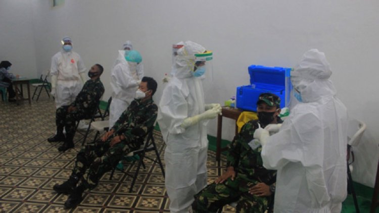 Cek Kesehatan Anggota, Jajaran Kodim 0601/ Pandeglang Laksanakan Swab Test