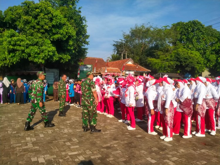 Koramil 0104/Cimanuk Kodim 0601/Pandeglang Dukung Penuh Lomba Gerak Jalan HUT Ke-80 RI Kecamatan Cimanuk