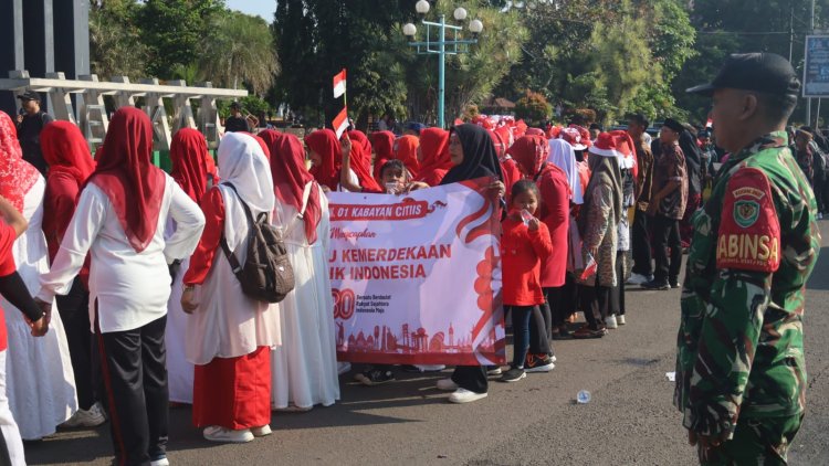 Koramil 0101/Pandeglang Monitoring Pawai HUT RI, Wujud Kepedulian Kodim 0601/Pandeglang