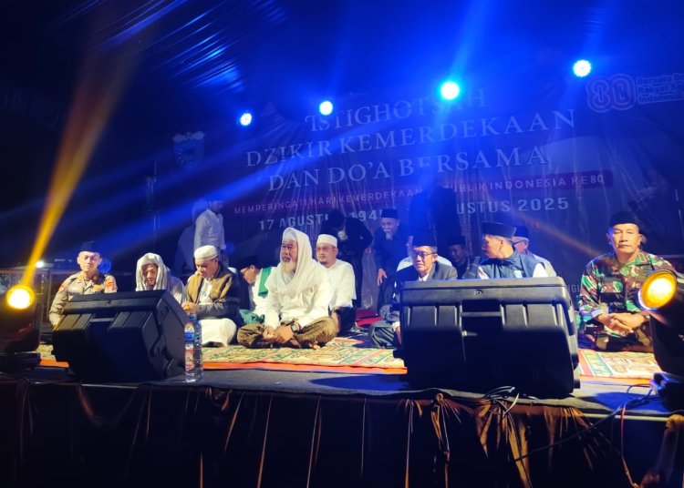 Danramil 0105/Mandalawangi Kodim 0601/Pandeglang Hadiri Istiqosah HUT ke-80 RI Bersama Masyarakat