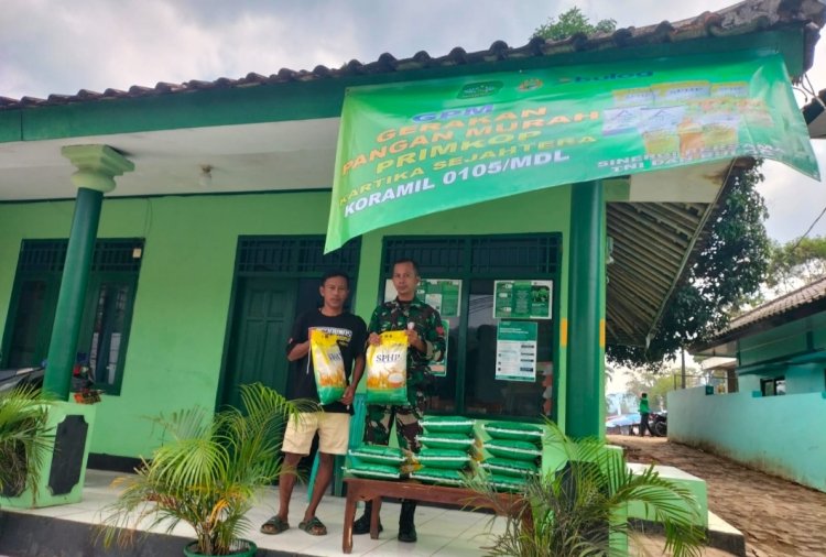 Koramil 0105/Mandalawangi Kodim 0601/Pandeglang Gelar Gerakan Pangan Murah Beras SPHP