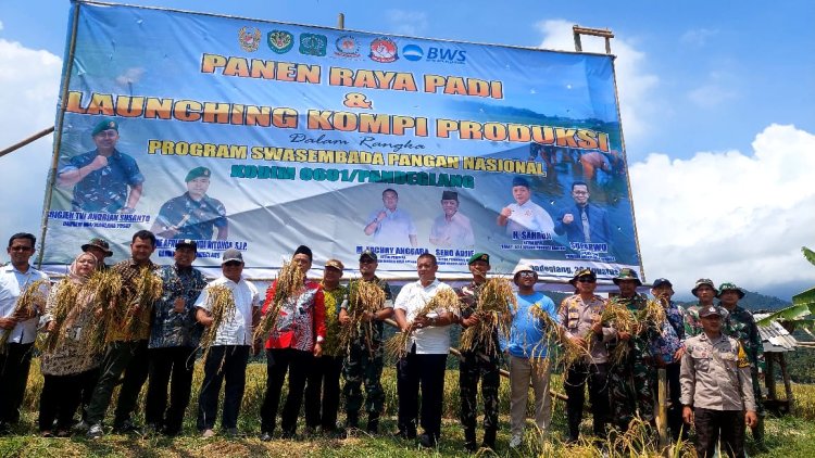 Panen Raya Padi dan Launching Kompi Produksi Kodim 0601/Pandeglang Dukung Swasembada Pangan Nasional