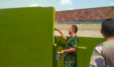 Kodim 0601/Pandeglang melalui Koramil 0104/Cimanuk Sambut HUT ke-80 TNI tahun 2025 melaksanakan Bakti Teritorial Prima di SDN Rocek 2 Cimanuk.