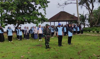 Koramil 0111/Pagelaran Bersama Kormin Disdikpora Kecamatan Pagelaran Gelar Kegiatan Kedisiplinan dan Kekompakan Bagi Guru Gugus Kartini