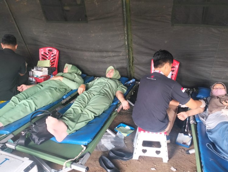 Kodim 0601 Pandeglang Gelar Donor Darah dan Pengobatan Gratis Warnai HUT ke-80 TNI