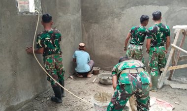 Satgas TMMD ke-126 Laksanakan Pekerjaan Pengacian Tembok pada Rumah Layak Huni (RLTH) dengan Progres 82%