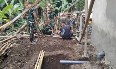 Satgas TMMD ke-126 Kodim 0601/Pandeglang Laksanakan Penggalian Tempat Penampungan Jambanisasi Rumah Tidak Layak Huni (RTLH)