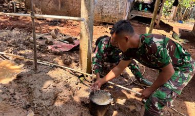 Satgas TMMD ke-126 Lanjutkan Pengeboran Sumur Titik ke- 3, Progres Capai 90%