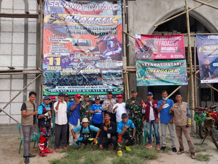 Sinergi TNI dan Masyarakat: Koramil 0109/Munjul Hadiri Acara Bakti Sosial Pembangunan Masjid At-Taqwa Bersama Komunitas Offroader Tajur
