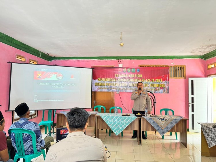 AKP Ahmad Rifai dari Polres Pandeglang Berikan Penyuluhan Kamtibmas dalam Kegiatan TMMD ke-126 Kodim 0601/Pandeglang