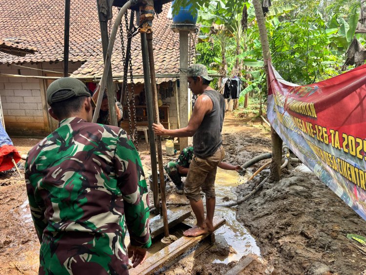 Satgas TMMD ke-126 Kodim 0601/Pandeglang Terus Lanjutkan Pengeboran Sumur untuk Fasilitas Umum, Progres Capai 85%