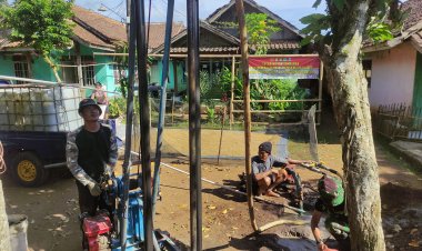 Satgas TMMD ke-126 Kodim 0601/Pandeglang Lanjutkan Pengeboran Air Bersih di Titik ke-5 Kampung Pasir Talun, Desa Cikeuntrung, Kecamatan Cadasari