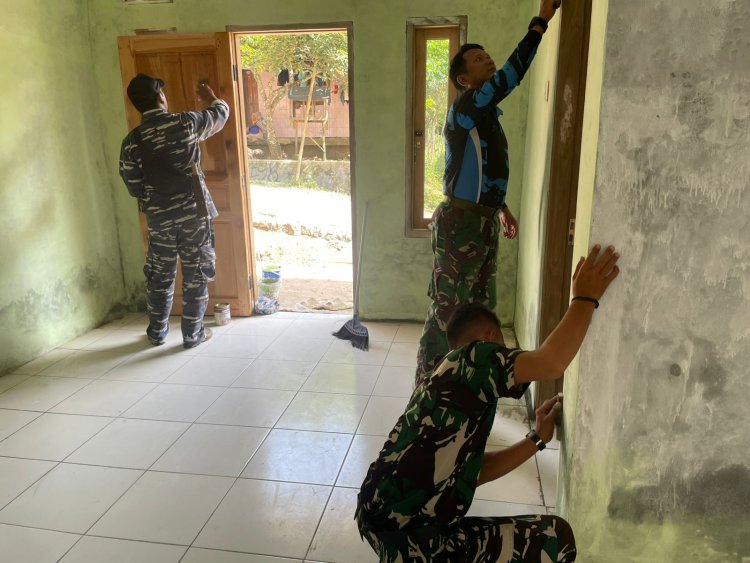 Satgas TMMD ke-126 Lanjutkan Perehaban Rumah Tidak Layak Huni (RTLH) dengan Progres Capai 98%