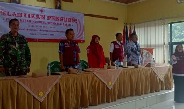 Peltu Bahtiar (Batuud Koramil 0107/Saketi) Hadiri Pelantikan Pengurus Palang Merah Indonesia (PMI) Kecamatan Saketi Tahun 2025