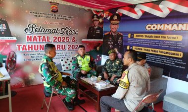 Personel TNI–Polri Laksanakan Pengamanan Terpadu Perayaan Natal 2025 dan Tahun Baru 2026 di Pos Yan Carita