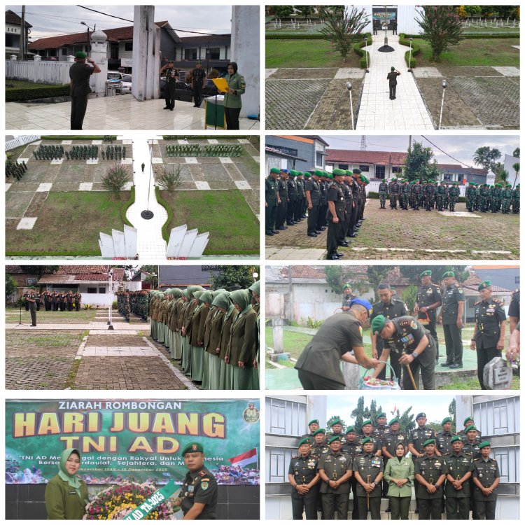 Keluarga Besar Kodim 0601/Pandeglang Gelar Upacara dan Ziarah Rombongan di Makam Pahlawan Peringati Hari Juang TNI AD Ta.2025