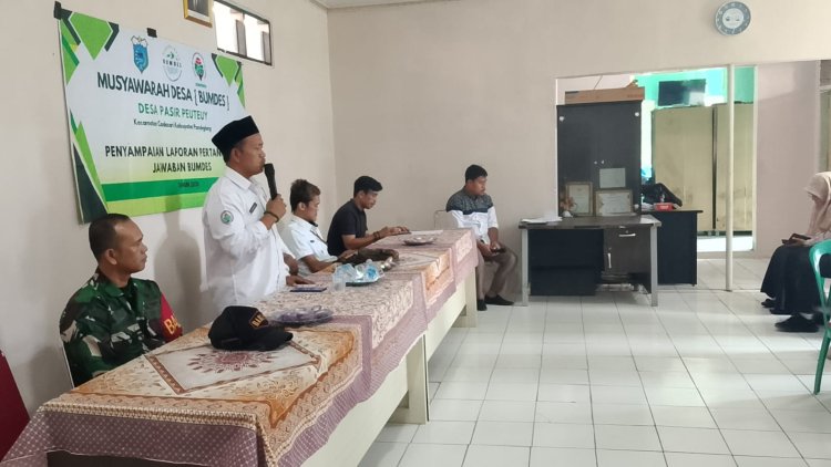 Babinsa Koramil 0102/Cadasari Hadiri Musyawarah Desa BUMDes di Desa Pasir Peuteuy