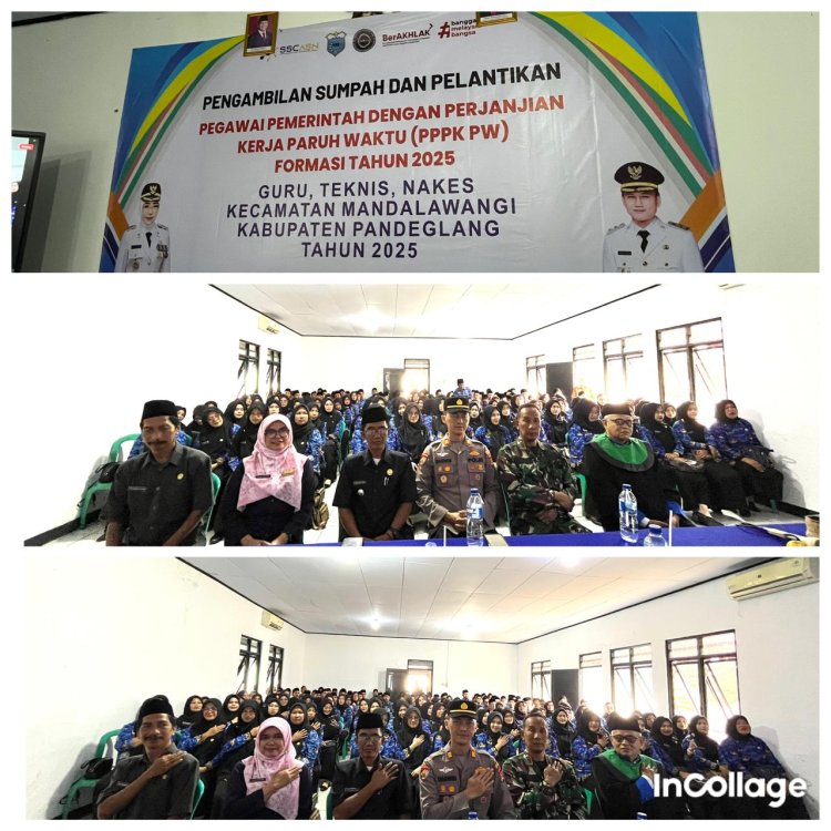 Danramil 0105/Mandalawangi Hadiri Pelantikan dan Pengambilan Sumpah PPPK Paruh Waktu Tahun 2025