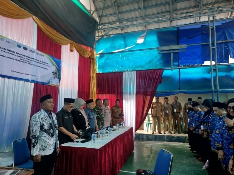 Babinsa Koramil 0107/Saketi Hadiri Pelantikan dan Pengambilan Sumpah Pegawai Pemerintah Perjanjian Kontrak Paruh Waktu Tahun 2025