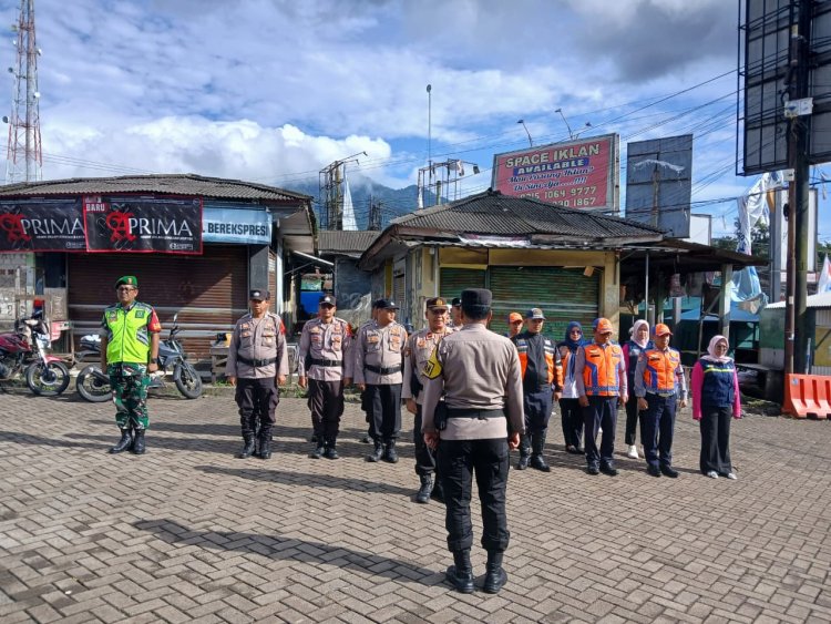 Koramil 0103/Banjar Ikuti Apel Gabungan PAM NATARU di Pos Pengamanan Pertigaan Terminal Mengger