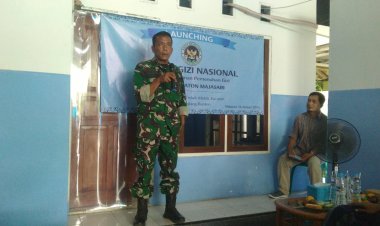 Kapten Inf Dedi Bonar Sirait Danramil 0101/Pandeglang Hadiri Launching Program MBG di Kelurahan Karaton