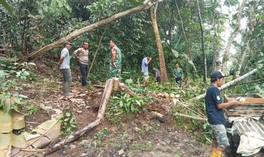 Danramil 0108/Bojong Dampingi Kunjungan Kerja Dandim Tinjau Lokasi Pembangunan Jembatan Armco