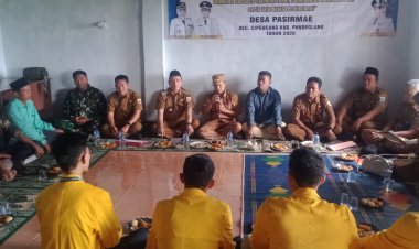 BABINSA KORAMIL 0104/CIMANUK HADIRI DAN DAMPINGI KEGIATAN MUSYAWARAH DESA (MUSDES) DI DESA PASIRMAE