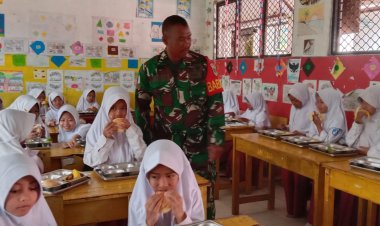 Pendampingan Program Makan Bergizi Gratis (MBG) oleh Babinsa Koramil 0105/Mandalawangi