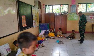 Babinsa Koramil 0101/Pandeglang Laksanakan Monitoring Program Makan Bergizi Gratis di SDN Karaton 3