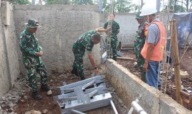 WASRIK KODAM III/SILIWANGI TINJAU PROGRES PEMBANGUNAN KOPERASI DESA MERAH PUTIH DI DESA SUKASARI