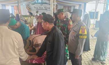 BABINSA KORAMIL 0101/PANDEGLANG BERSAMA BHABINKAMTIBMAS MONITORING KEGIATAN SUNATAN MASSAL DI PONPES RIBAT RAUDOH