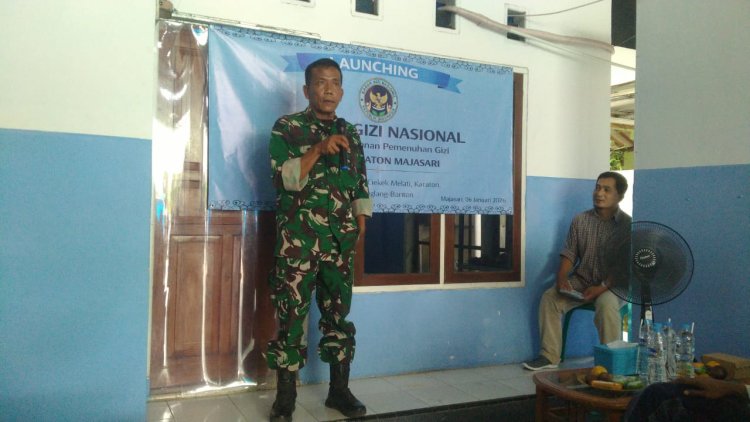 Kapten Inf Dedi Bonar Sirait Danramil 0101/Pandeglang Hadiri Launching Program MBG di Kelurahan Karaton