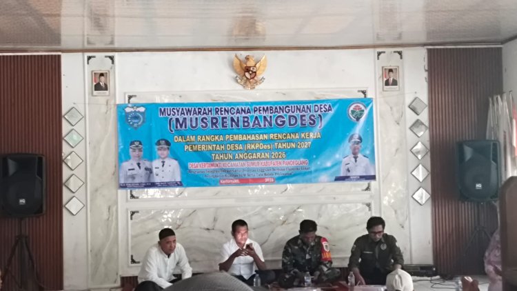 Babinsa Koramil 0115/Cimanggu Hadiri Musrenbangdes TA 2026 Desa Kertamukti