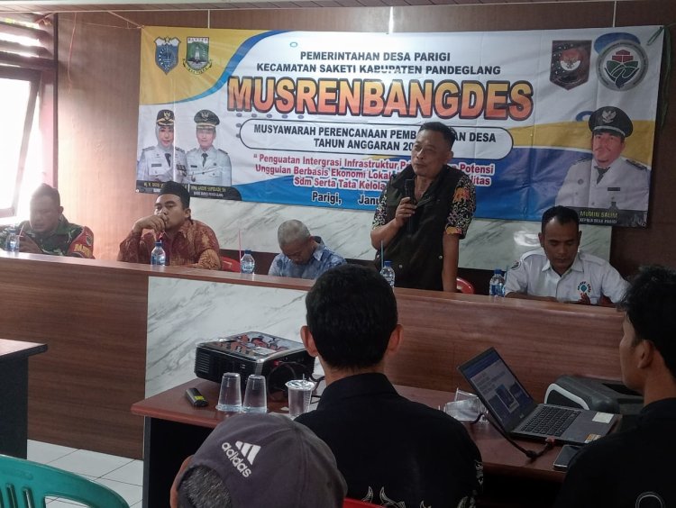 SERDA HAMDAN BABINSA KORAMIL 0107/SAKETI HADIRI MUSREMBANGDES DESA PARIGI TAHUN ANGGARAN 2027