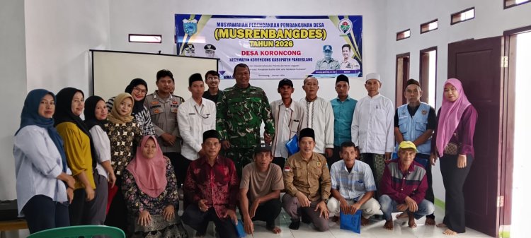 Pelda Amat Wigiawan Babinsa Koramil 0102/Cadasari Hadiri Rapat Musrenbangdes Penyusunan RKP Desa Tahun 2027 di Desa Koroncong
