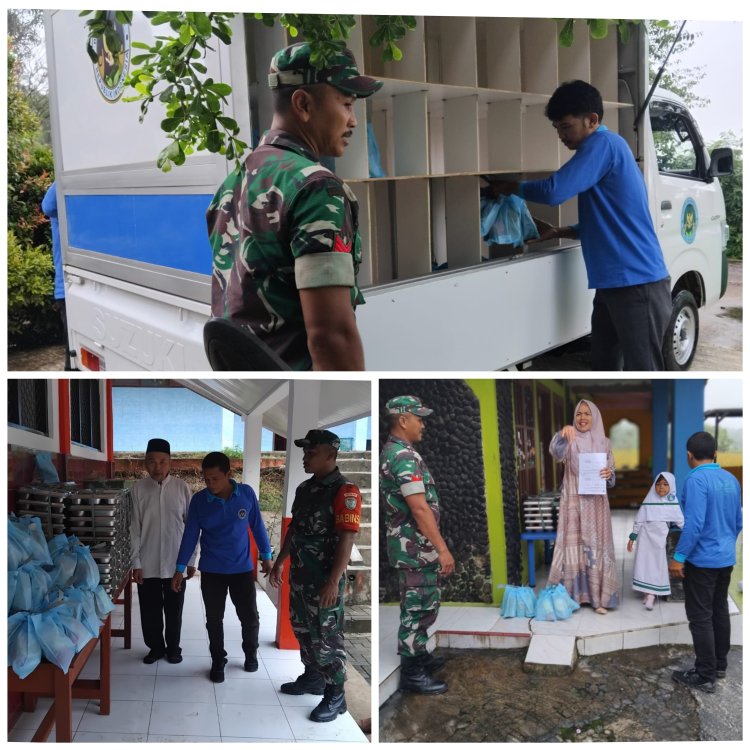 Kopka Dede Haryadi Babinsa Koramil 0102/Cadasari Dampingi Penyaluran Program MBG di SPPG Yayasan Pondok Pesantren Kaungcaang