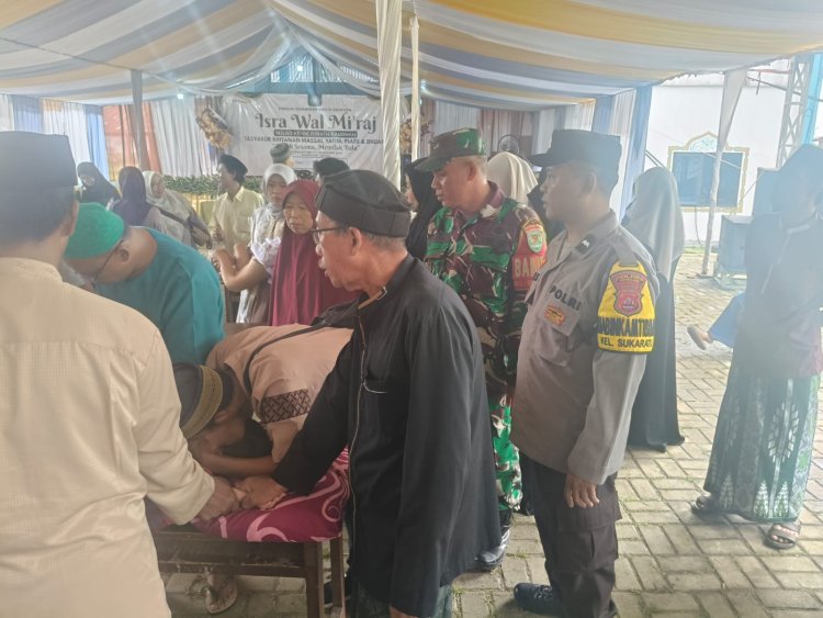 BABINSA KORAMIL 0101/PANDEGLANG BERSAMA BHABINKAMTIBMAS MONITORING KEGIATAN SUNATAN MASSAL DI PONPES RIBAT RAUDOH