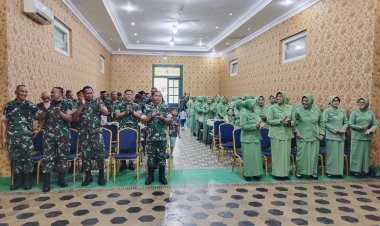 Pengarahan Kepala Staf Angkatan Darat kepada Prajurit, PNS Kodam III/Siliwangi dan Persit KCK  Melalui Video Conference dari Aula Makodim 0601/Pandeglang