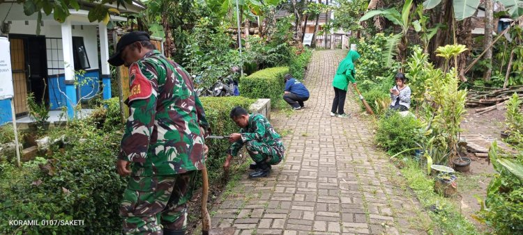 KORAMIL 0107/SAKETI  PROGRAM INDONESIA ASRI DI KP. LEBAK DANA, DESA SAKETI