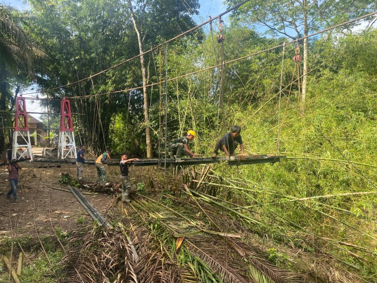 Percepatan Pembangunan Jembatan Gantung di Bulan Ramadhan Capai 75 Persen
