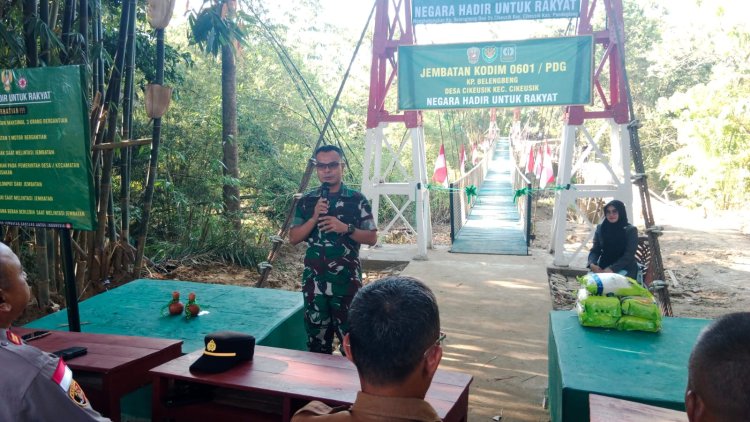 Dandim 0601/Pandeglang Pimpin Peresmian Jembatan Gantung Garuda di Desa Cikeusik, Bukti Kehadiran Negara untuk Rakyat