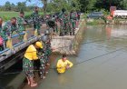 Babinsa Kodim 0601/Pandeglang Laksanakan Renang Militer dan Simulasi Pertolongan Korban Tenggelam