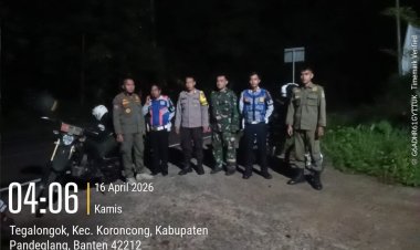 Patroli Gabungan Tertibkan Pembuangan Sampah Batok Kelapa di Jln AMD Pandeglang